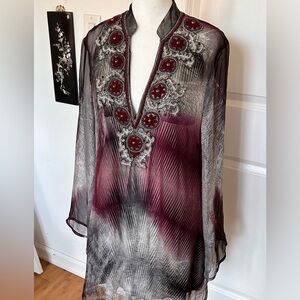 100% silk sheer Boho fairy dress